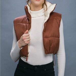 Reversible Brown Puffer Vest